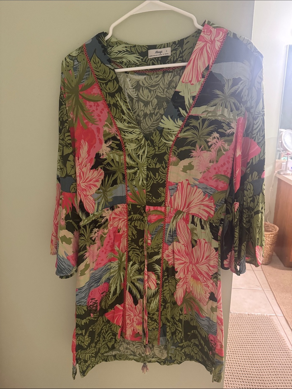 Maaji drawstring waist coverup dress S